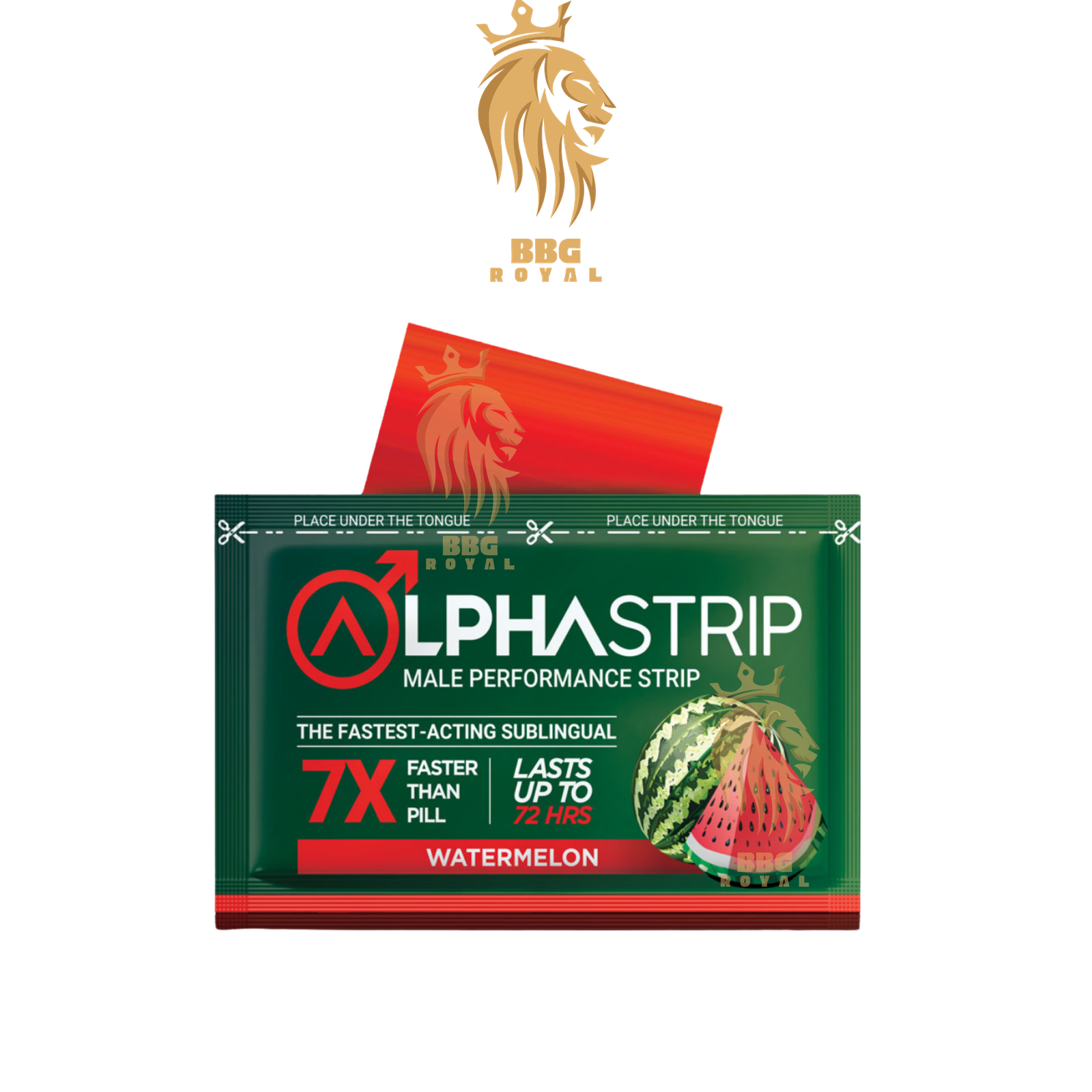 355 Alpha Strip Male Enhancement, Performance Strip, 7X Faster Than Pill, Lasts Up To 72 Hours, Watermelon - Image 1
