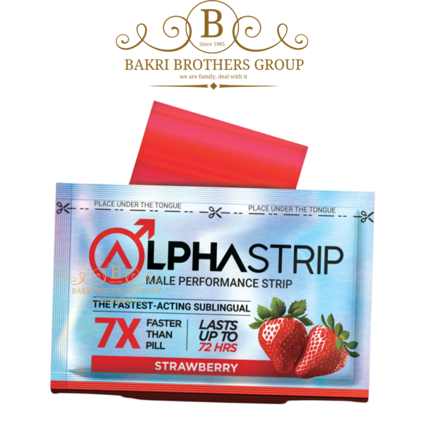 Alpha Strip Male Enhancement, Performance Strip, 7X Faster Than Pill, Lasts Up To 72 Hours, Strawberry