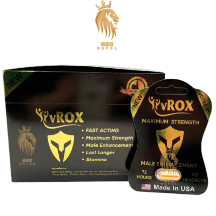 Vrox Maximum Strength herbal supplement capsule 72 hour support formula made in USA