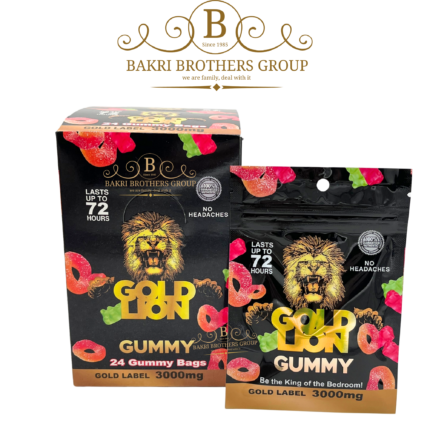 Gold Lion 3000mg gummies for men in 24 gold label packs for daily energy