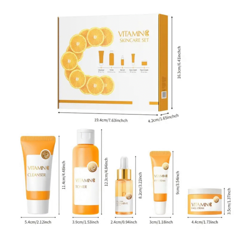 Vitamin C  Facial Care Kit [Cleanser, Toner, Serum, Eye Cream, Face Cream] | Brightening and Hydrating - Image 5