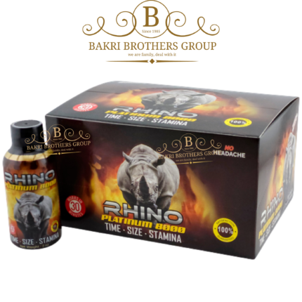 Rhino Platinum 8000 liquid herbal shots for strength and natural energy support