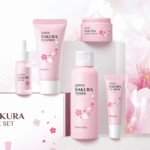 Japan Sakura Facial Set [Cleanser, Toner, Serum, Eye Cream, Essence Cream] | Hydrating and Brightening - Image 2