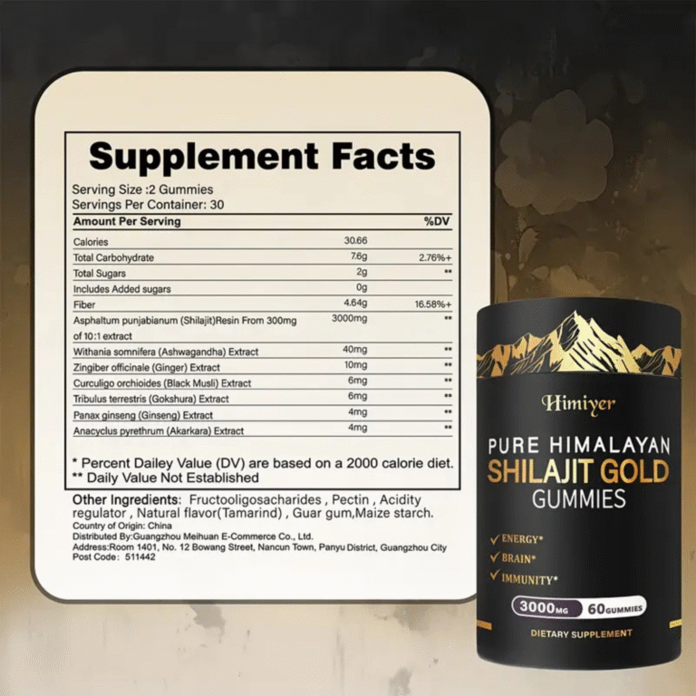 Pure Himalayan Shilajit Gold Gummies (3000mg), 60 Gummies for Energy Brain and Immunity Support - Image 4