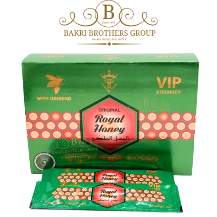 Original Royal Honey VIP for Men with Ginseng in gold sachets and premium green box