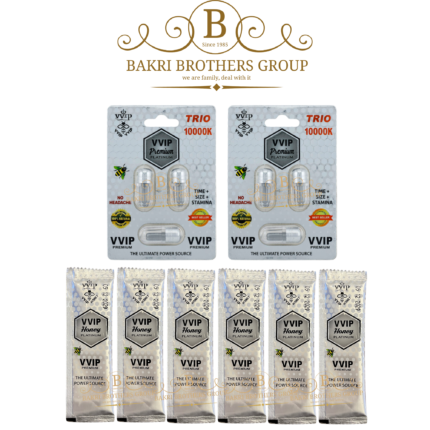 Capsule and honey bundle with 2 packs and 6 herbal honey sachets for men