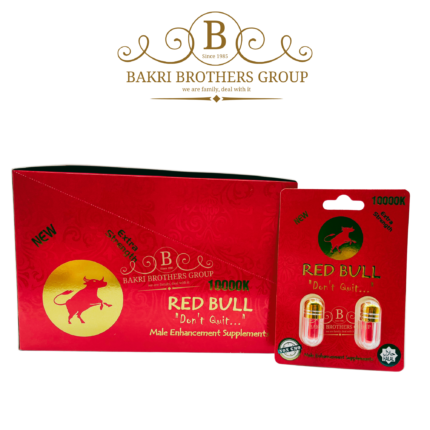 Red Bull 10000K herbal supplement capsule for men with extra strength natural energy support