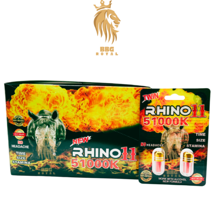 Rhino 11 51000K herbal supplement capsule fast acting long lasting natural support