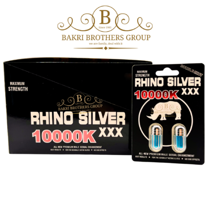 Silver foil capsule pack from Rhino series with extra strength herbal formulation