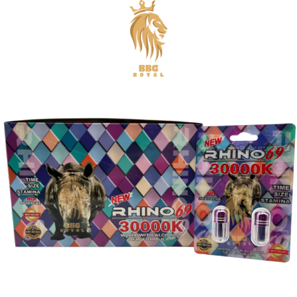 Rhino 69 30000K herbal supplement capsule long lasting natural energy support