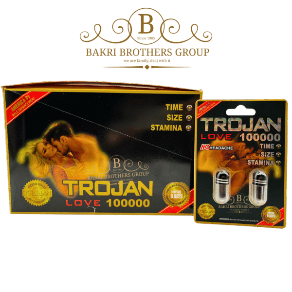 Trojan Love 100000 Male Enhancement | Premium Formula for Time, Size & Stamina | No Headache