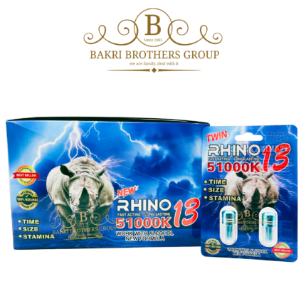 Rhino 13 51000K Men’s Herbal Capsule – Fast-Acting Natural Support, Alcohol-Compatible, No Headache