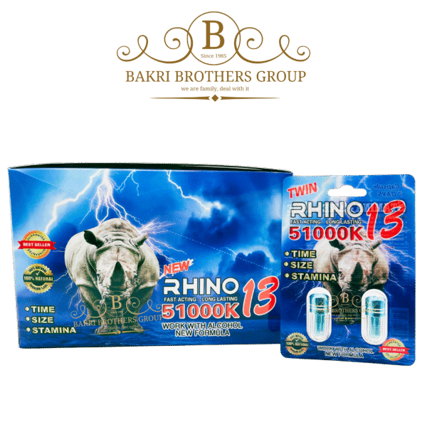 Rhino 13 51000K Male Enhancement | Fast Acting & Long Lasting | Time, Size & Stamina Support | Works with Alcohol