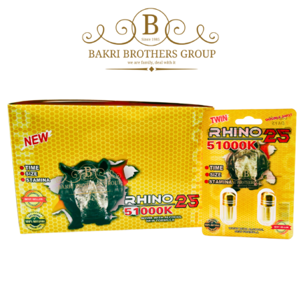 Rhino 25 51000K men’s herbal supplement with updated formula for long-lasting natural support and discreet packaging