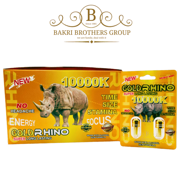 Gold Rhino 10000K Super Long Lasting Male Enhancement | Energy, Focus, Time, Size & Stamina Support