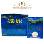 Gold-colored herbal supplement for men labeled S.W.A.G with clean and bold branding