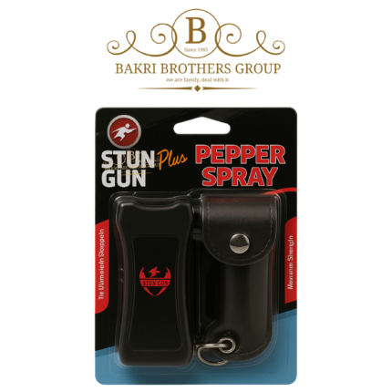 Set of two compact keychain pepper sprays with stylish designs and strong spray reach