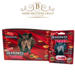 Single capsule pack from Rhino 69 brand with bold red design and natural ingredient focus