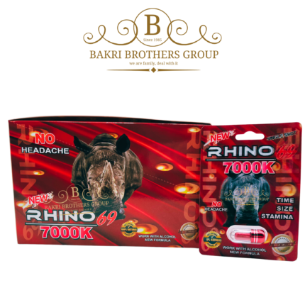 Single capsule pack from Rhino 69 brand with bold red design and natural ingredient focus