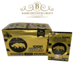 Gold foil capsule pack labeled “100K” with fast-acting herbal formula and long-lasting effects