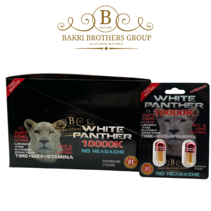 White Panther 10000K herbal capsule with 15-day formula for men, discreetly packaged
