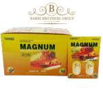 Bold red capsule labeled Magnum 10000K with fast herbal support formula for men