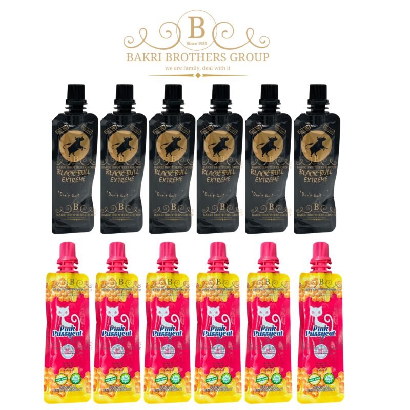 Balanced combo with 6 Black Bull and 6 Pink Honey sachets, made for men and women