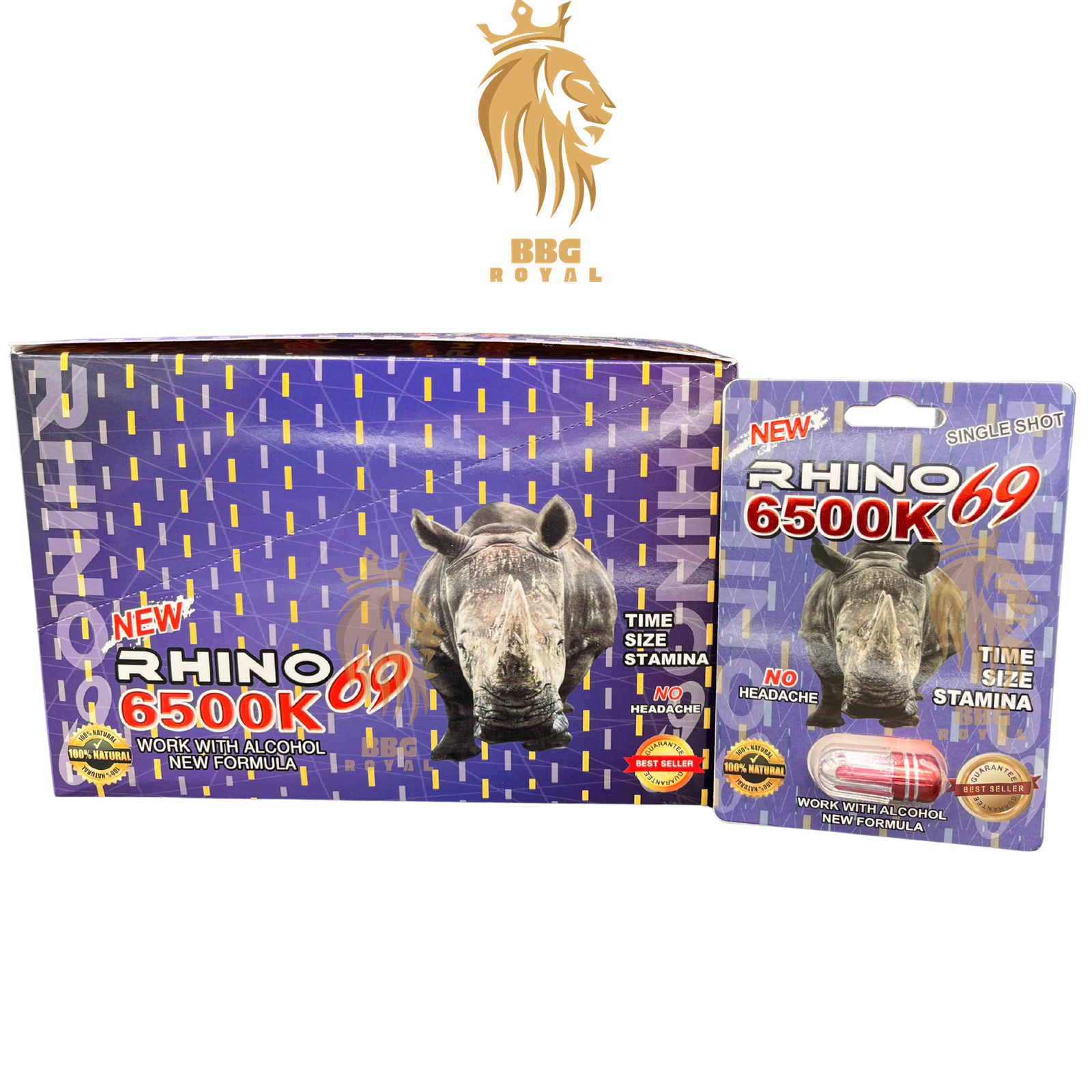 78 Rhino 6500K 69 single dose capsule fast acting formula supplement