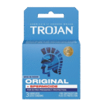 Trojan Original + Spermicide Condoms | Lubricated Condoms | 3 Count | (Polyurethane)