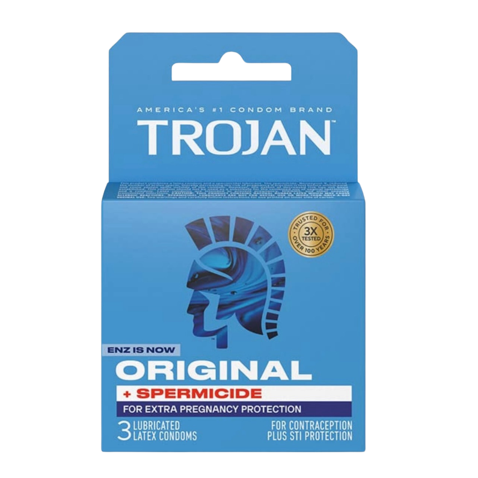 10 Trojan Original + Spermicide Condoms | Lubricated Condoms | 3 Count | (Polyurethane) - Image 1