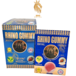 Rhino Gummy Royal 50000 | Vegan | Strawberry Flavor | Single Gummy | 24 Cards per Box