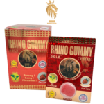 Rhino Gummy Gold 50000 | Single Gummy Per Card | Vegan, Strawberry Flavor