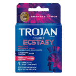 Trojan Double Ecstasy Condoms | UltraSmooth, Intensified & Lubricated Condoms | 3 Count | (Polyurethane)