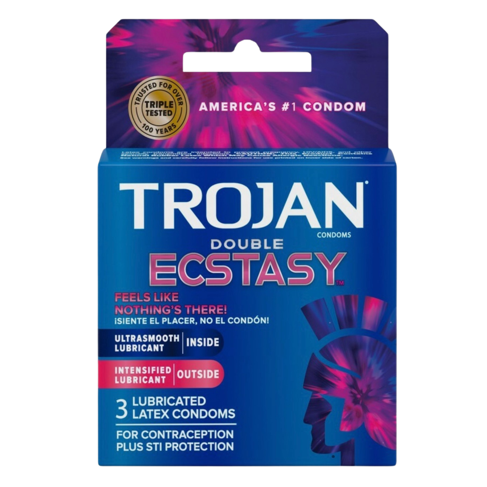 11 Trojan Double Ecstasy Condoms | UltraSmooth, Intensified & Lubricated Condoms | 3 Count | (Polyurethane) - Image 1