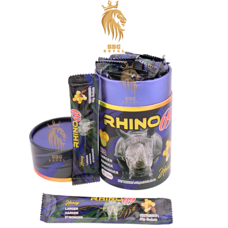 Rhino 69 honey sticks 20g sachets 30 packs jar