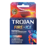 Trojan Fire & Ice Condoms | Dual Action Lubricated Condoms | 3 Count | (Polyurethane)