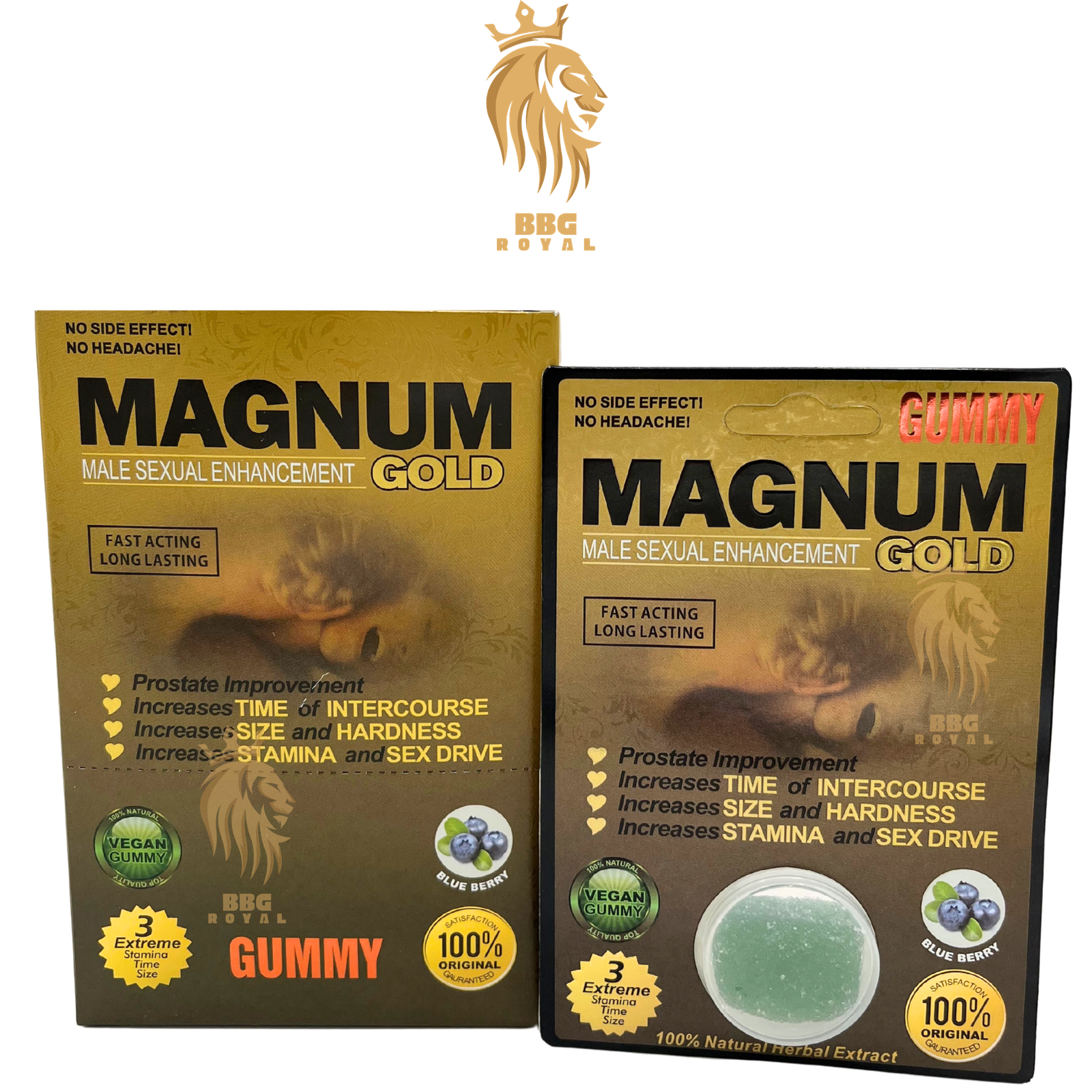 239 Magnum Gold Gummy | Blueberry Flavor | Single Gummy Per Card | 24 Cards Per Box - Image 1
