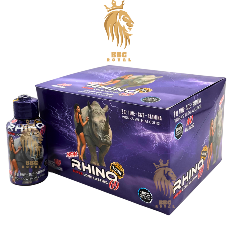 Rhino 69 Purple Edition premium liquid enhancement formula for stamina energy performance support 12 count box