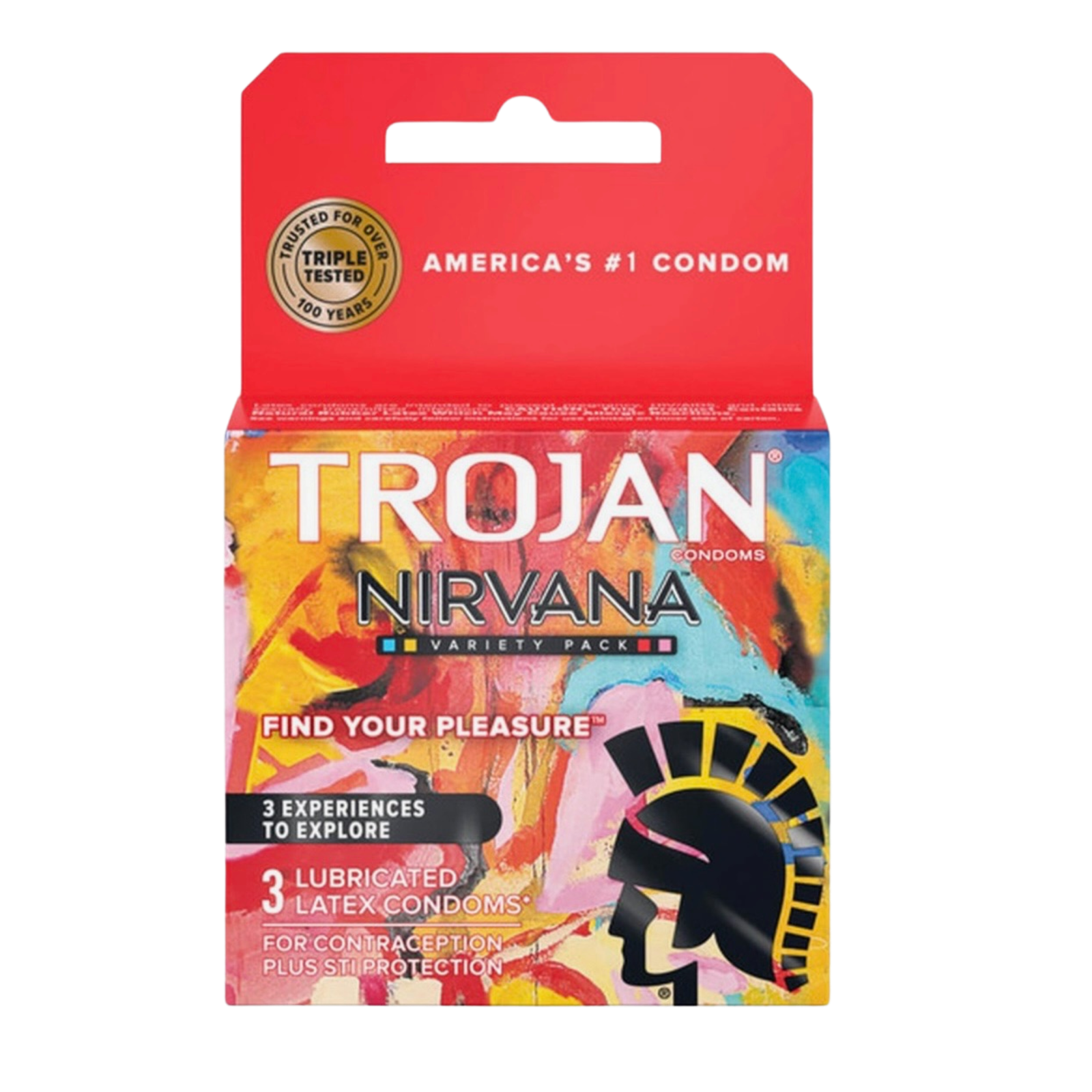7 Trojan Nirvana Variety Pack | Lubricated Condoms | 3 Count | (Polyurethane) - Image 1