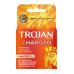 Trojan Charged Warming Condoms | Lubricated Condoms | 3 Count | (Polyurethane)