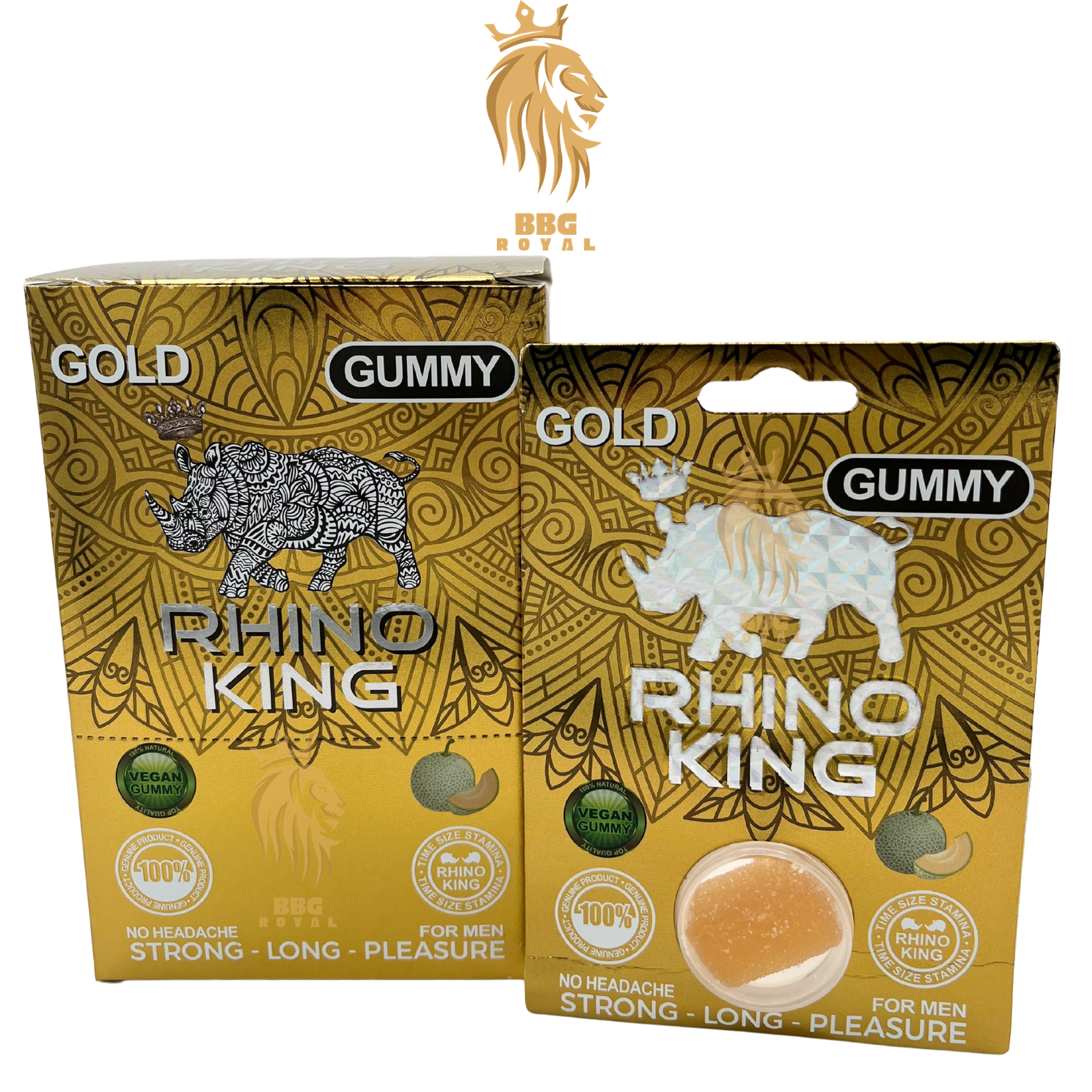 99 Rhino King Gold Gummy | Single Gummy | 24 Cards Per Box - Image 1