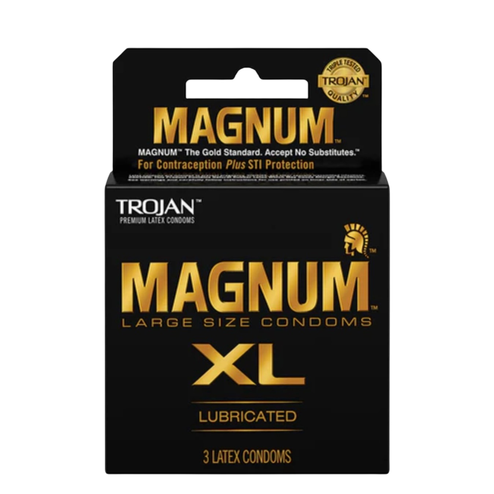 XL Trojan Magnum XL Large Size Lubricated Condoms | 3 Count | (Polyurethane) - Image 1
