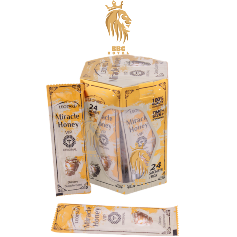 Leopard Miracle Honey VIP natural honey blend 24 sachets hexagon box