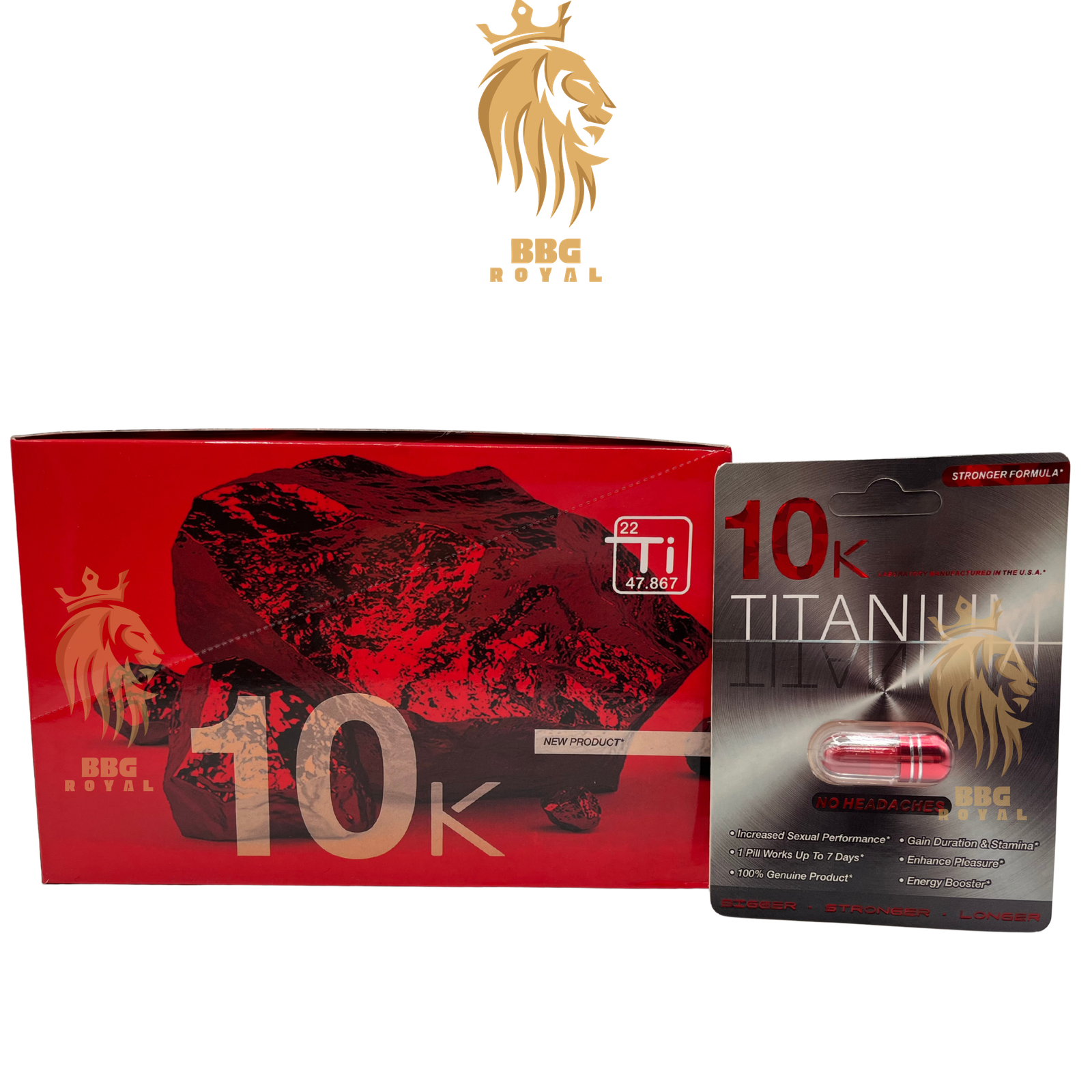 105 10K Titanium | Single Pill | 24 Blister Cards per Box | Hanging Pack - Image 1