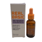 Real Basic Oily + Breakout Prone Skin Serum 30ml – Salicylic Acid 2% + Niacinamide 2% + Vegan Probiotic Kombucha 3%