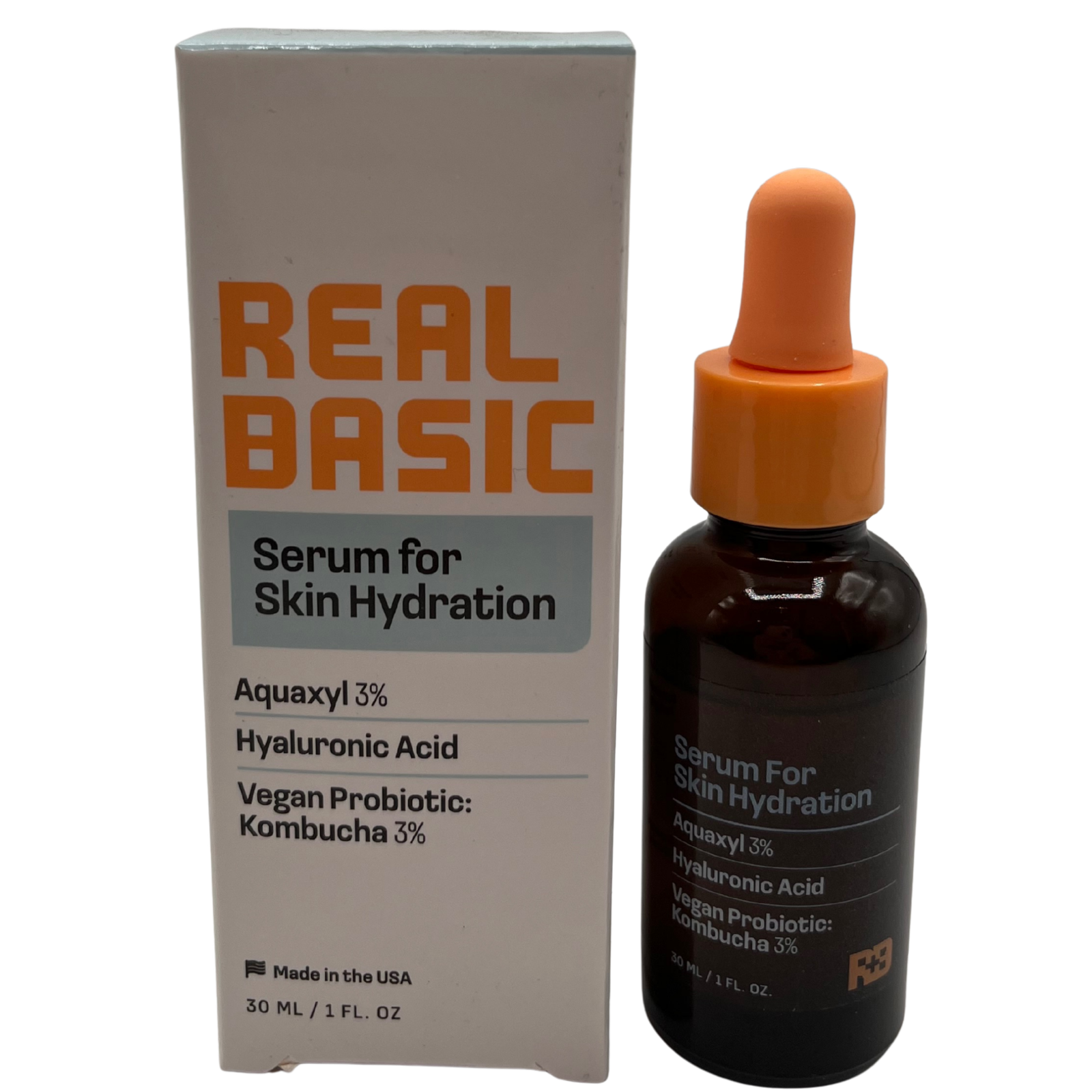 NEW PRODUCTS Real Basic Hydrating Serum 30ml – Aquaxyl 3% + Hyaluronic Acid + Vegan Probiotic Kombucha 3% - Image 1