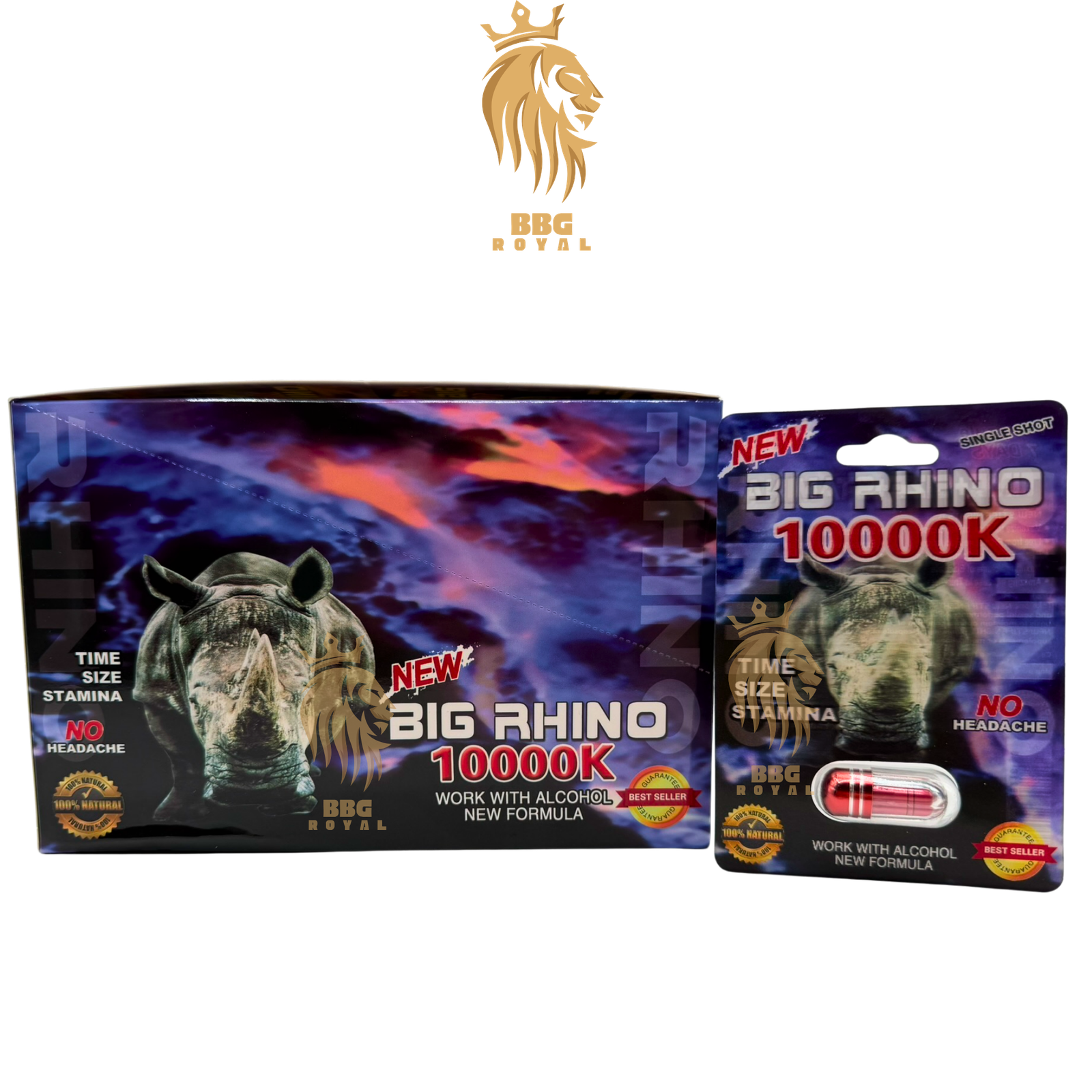 14 Big Rhino 10000K Capsules | Single Pack | 24 Capsules - Image 1