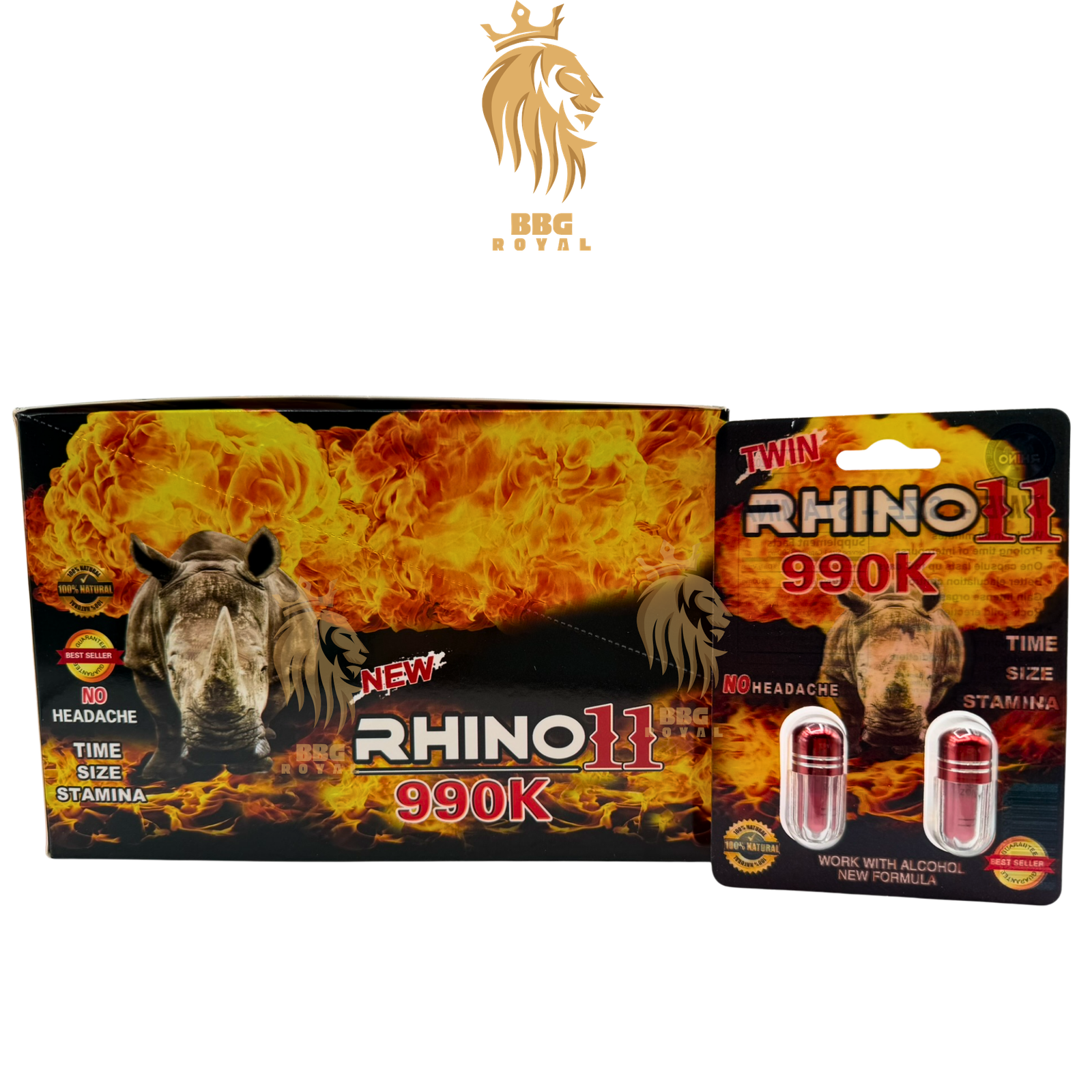 18 Rhino 11 990K Capsules | Double Pack | 48 Capsules - Image 1