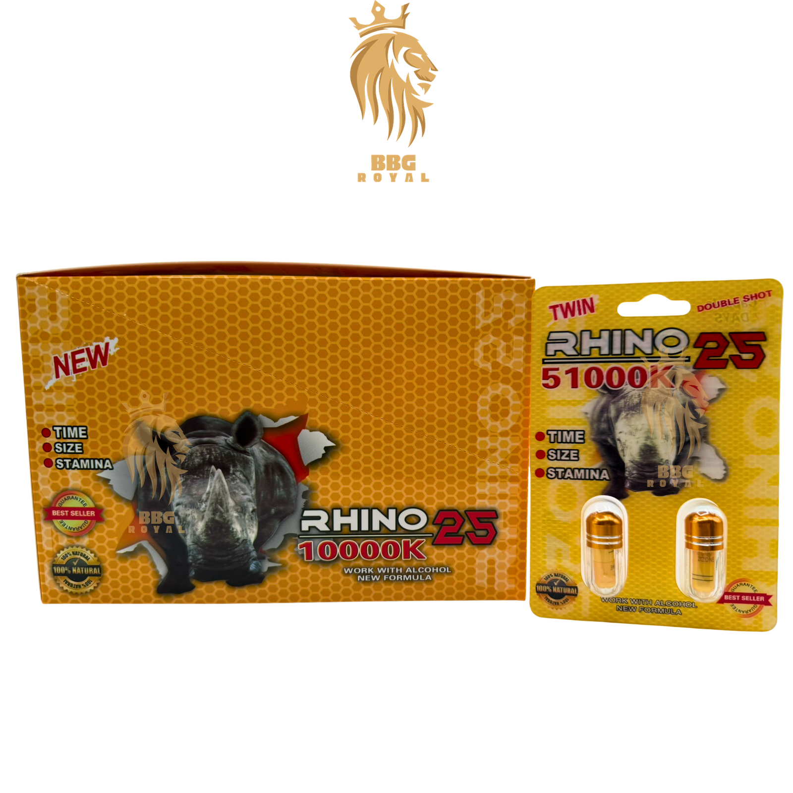 19 Rhino 25 10000K Capsules | Double Pack | 48 Capsules - Image 1