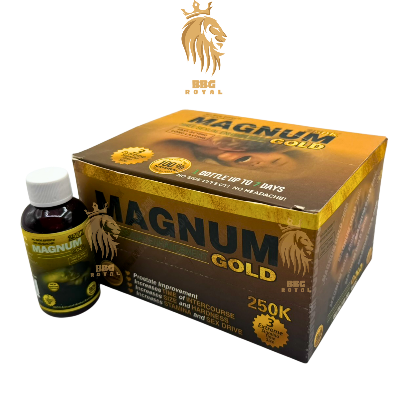 50 Magnum Gold 250K Herbal Shot | Premium Liquid Supplement | 12 Shots Per Box - Image 1